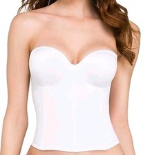 Dominique Bra 38D Strapless Longline Underwire Bridal 8541 Boning Corset Garter