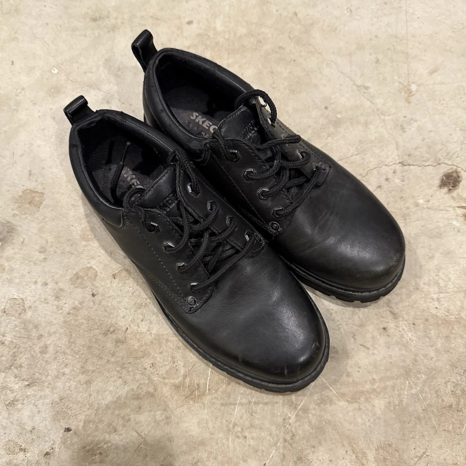 Skechers Tom кошки из черной кожи Y2K коренастый платформе туфли 6618 мужчин размер 8,5 - Изображение 4 из 4