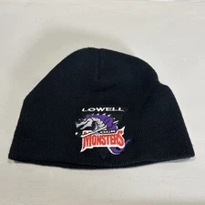 Y2K Lowell Lock Monsters AHL Hockey Black Winter Beanie Embroidered OSFM TD Bank