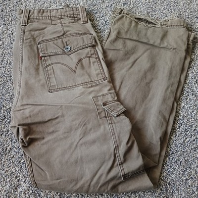 Levi's Vintage Y2K Baggy Loose Straight Cargo Pants Trousers Grunge Cyber 32x32