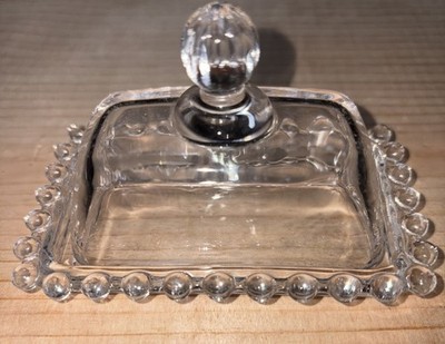 Catalina Circleware Clear Glass Mini Lidded Butter Dish Candlewick Home Decor 4''