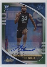 2020 Panini Absolute Rookie Signatures Green Spectrum 2/25 Jeff Okudah Auto a8r