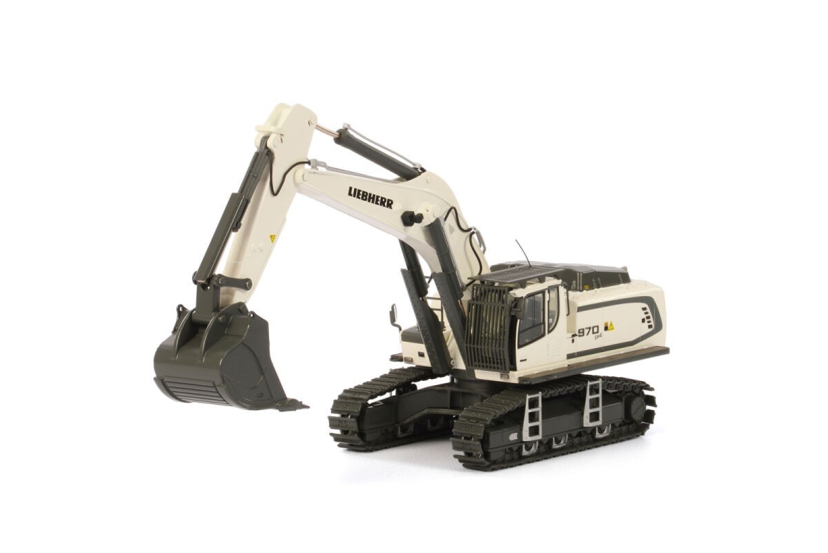 Liebherr R970 SME Excavator - White - WSI 1:50 Scale Diecast Model