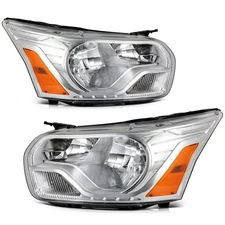 Headlights Assembly Pair For 2015-2023 Ford Transit 150 250 350 Chrome Housing
