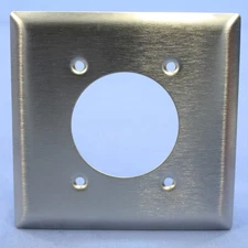 P&S NON-MAGNETIC Stainless Steel Power Receptacle Wallplate Cover 2.1563" SS703