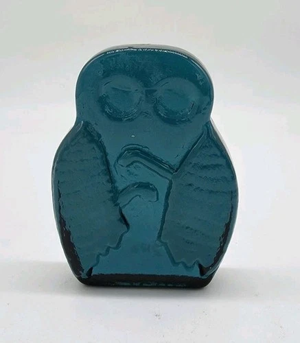 Blenko Glass Cryptid 2423C - Mothman - Cerulean