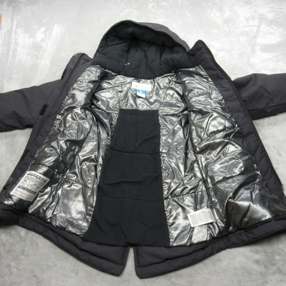 Columbia Jacket Youth XS Gray Waterproof Omni Heat Insulated Hooded Full Zip - Image 3 of 4