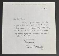 DAVID ATTENBOROUGH  Original 1978 Signed Letter On Personal Letterhead