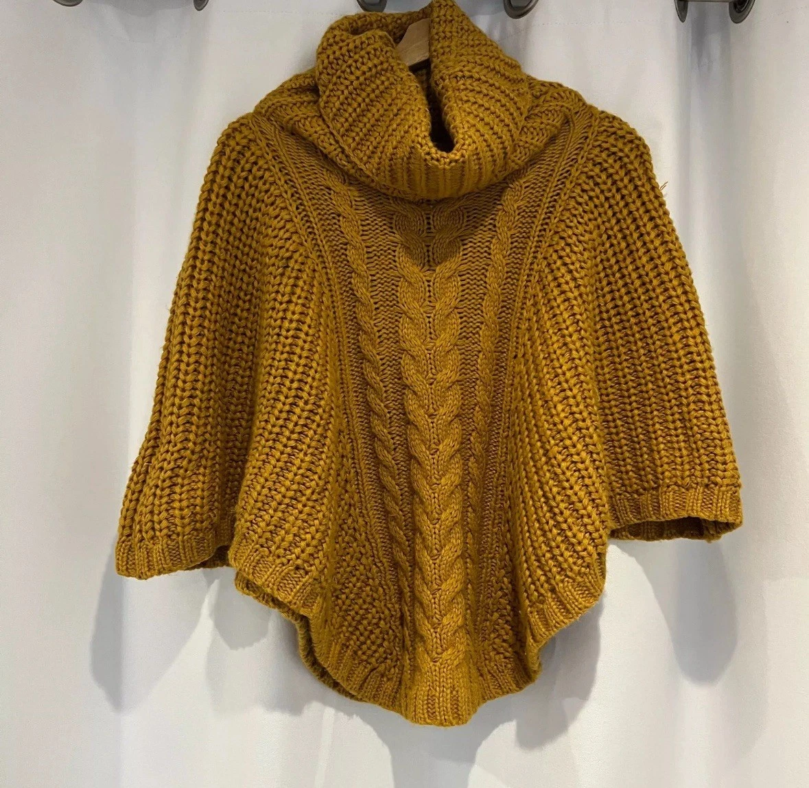 Accessorize Mustard Ochre Knitted Poncho - size S/M
