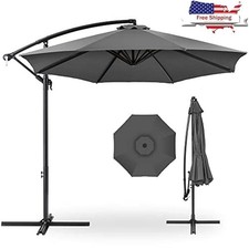 10FT Offset Patio Umbrella Easy Tilt Adjustable Shade Durable Outdoor Cover New