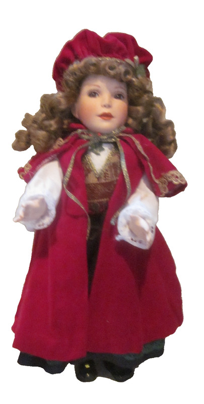 Paradise Galleries Victorian Christmas Carol Girl Porcelain Doll - Patricia Rose