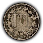 1865 3c Nickel Three Cent Piece Trime - Mint Error Retained Cud - SKU-Z6918 — photo 2