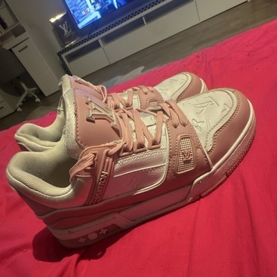 Louis Vuitton Damier Damen Low Top Sneaker Leder rosa/weiß Monogramm 38,5