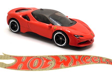 Hot Wheels CAMBIO DE RUEDAS Ferrari SF90 Stradale 11 mm Negro 5 Radios Letra Neumáticos Rojo 