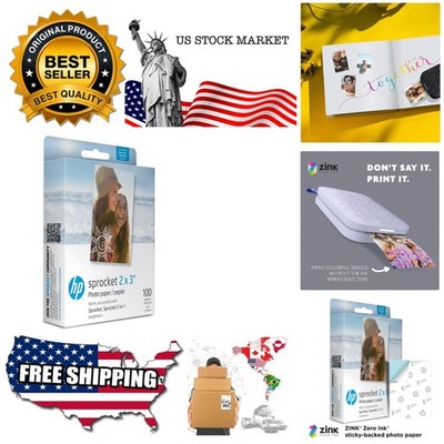 Sprocket 2x3''  Zink Sticky Back Photo Paper 100 Sheets Compatible with Sprock...