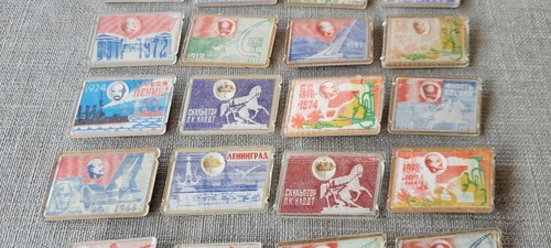 Lenin Revolution Propaganda RARE 22 USSR 3D Soviet russian brass badges pins - Picture 7 of 16