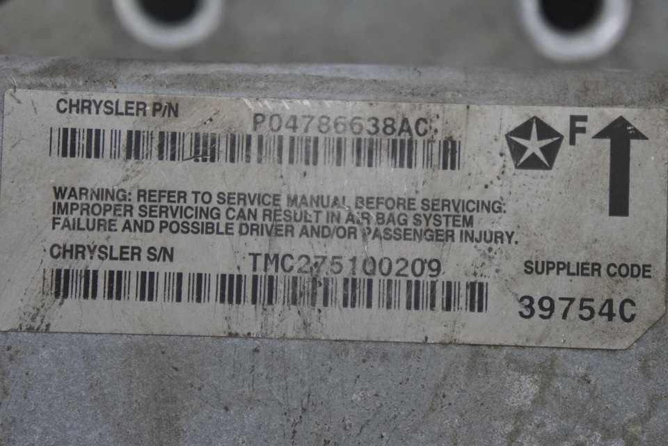 Módulo de control de bolsa de retención de seguridad aérea ECU 04786638AC Chrysler Plymouth Prowler Foto 4 de 4