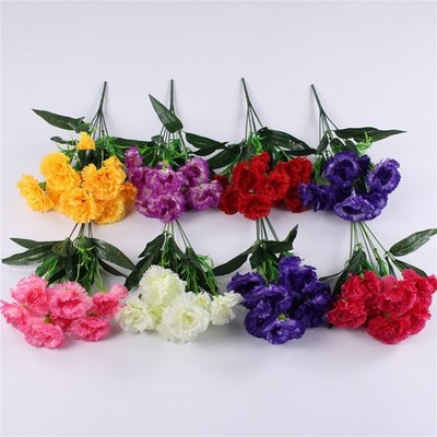 10Head Carnation Artificial Flowers Plastic Fake Plants Home Party Wedding Decor