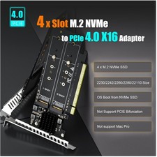 Quad M.2 NVMe PCIe 4.0 X16 Adapter - Easy Installation