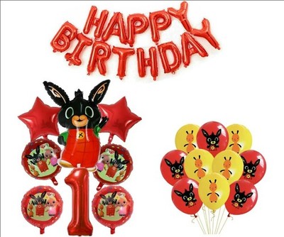 Bing Bunny 1st Birthday Party Balloons Kids Decoration Age 1 Balloon Girls Boys