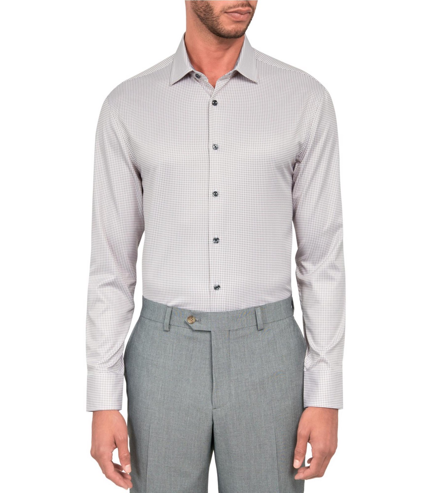 Сконструируйте мужскую приталенную рубашку Performance Stretch с охлаждающим эффектом на пуговицах 5490₽