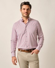 johnnie-O Natural Performance Button Down Shirt - Morganstern Malibu Red Size L