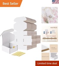 Brand New 4x4x2 White Corrugated Cardboard Shipping Boxes Set of 100