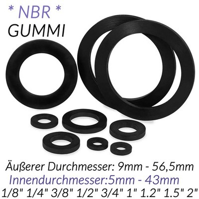 Flachdichtungen 9-56mm NBR Gummi O Ringe Anti-Öl-Dichtscheiben Außendurchmesser
