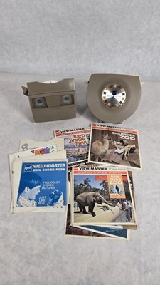 Lot Vintage VIEW-MASTER GAF Lighted Viewer SAWYERS View Master Reels TESTED 