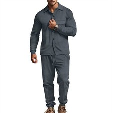 Mens Sweatsuits 2 Piece Sets Sports Tracksuit Jogger Sweatshirt  Pants Outfits