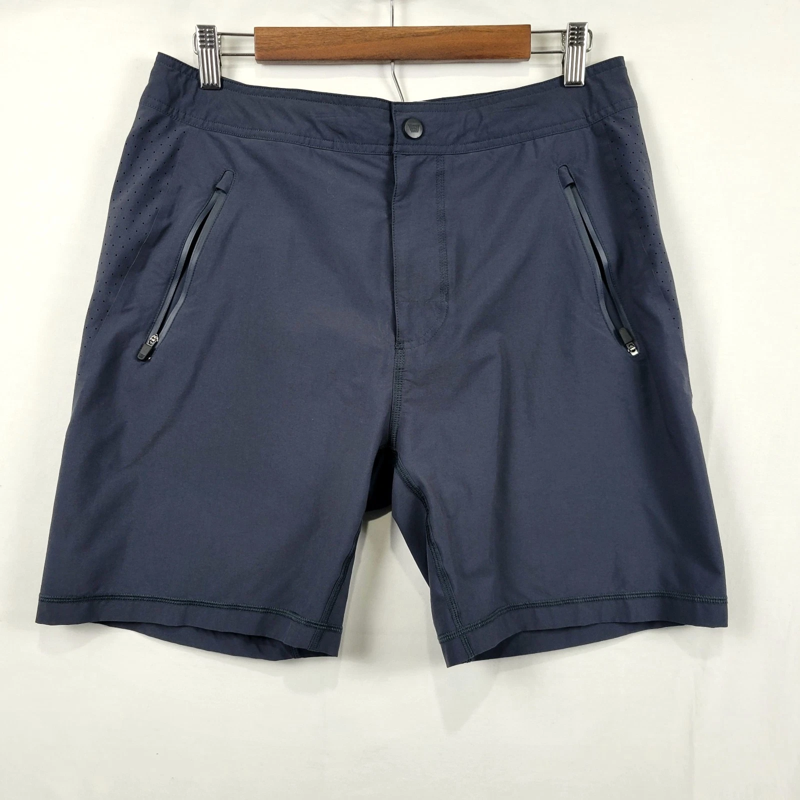 Mack Weldon Shorts Mens Medium Navy Performance Vented Lightweight Stretch