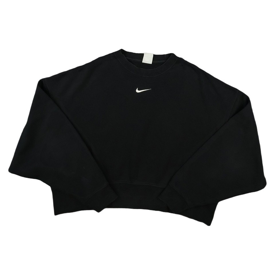 Nike Jumper Womens XSMALL Black Phoenix Cropped Crew Neck Sweatshirt Size XS