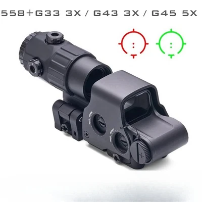 G45 5X G43 G33 3X QD Lupe 558 Rot Grün Punkt Holografisches Reflexvisier Zielfernrohr - Bild 1 von 4