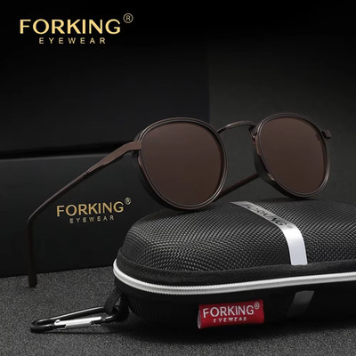 Causal Retro round Frame Sunglasses for Men Polarized UV400 Protection Eyewear A