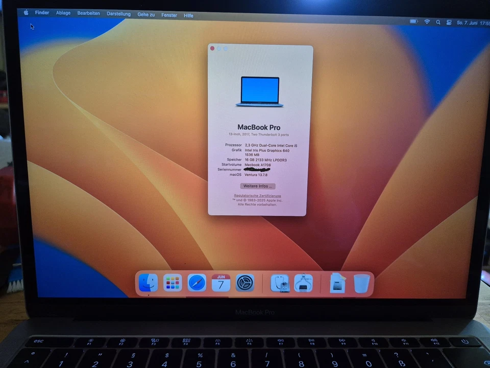 Apple MacBook Pro 13" 2017 · i5 · 16GB · 250GB, Foto 1 von 5