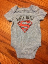 Superman Super Hero 3/6 Months Baby Boys' One-Piece Short Sleeve Outfit, NEW