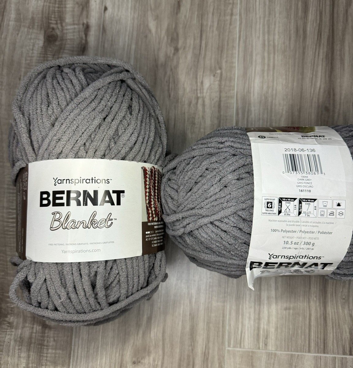 Yarnspirations Bernat Blanket Yarn Skeins Dark Grey Super