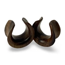 Pair of Sono Wood Saddle Spreaders (PW-344) organic gauges plugs tunnels