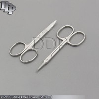 2 Pcs Cuticle Straight & Curved Nail Scissor Manicure Pedicure Beauty 2 Pcs Cuticle Straight & Curved Nail Scissor Manicure Pedicure Beauty