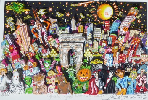 CHARLES FAZZINO Ghosts good times and gridlock 3D DX FRAMED HAND SIGNED COA - Picture 2 of 6