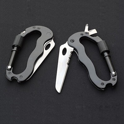All-Purpose Multi-Tool with Bottle Opener Carabiner Philips Head Metal