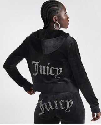 Juicy Couture OG Big Bling Velour TRACKSUIT- MATCHING HOODIE AND