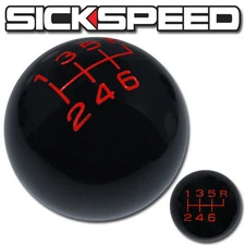 BLACK/RED VINTAGE SHIFT KNOB FOR 6 SPEED SHORT THROW SELECTOR UN2 KIT K47