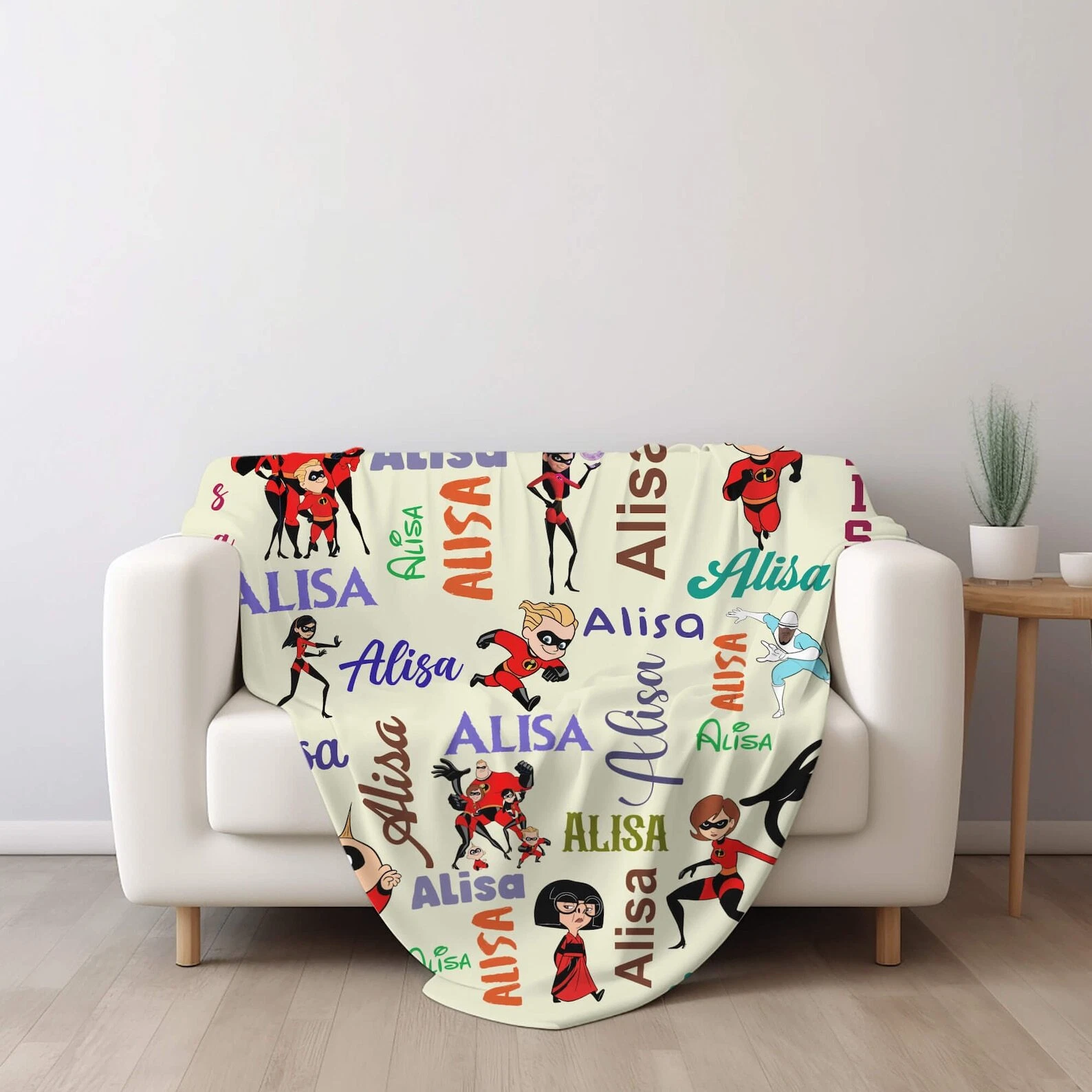 Personalized Disney Pixar The Incredibles Blanket, Custom Name Disney Incredible