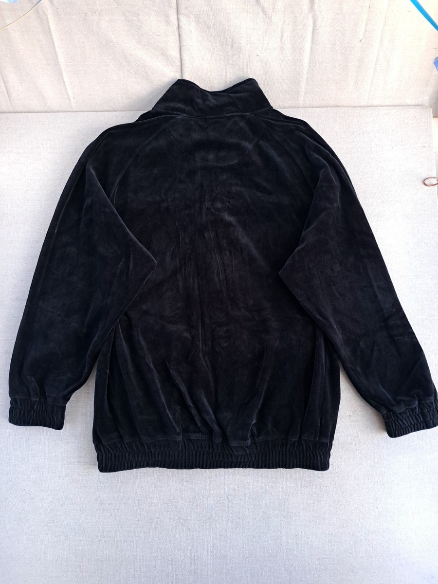 トップス archive adidas velour track jacket black Y2K Adidas Velour Tracksuit Jacket Pants Black Women's M NWT