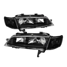 For 94-97 Honda Accord Black Headlights Clear Lens Black Corner Cd