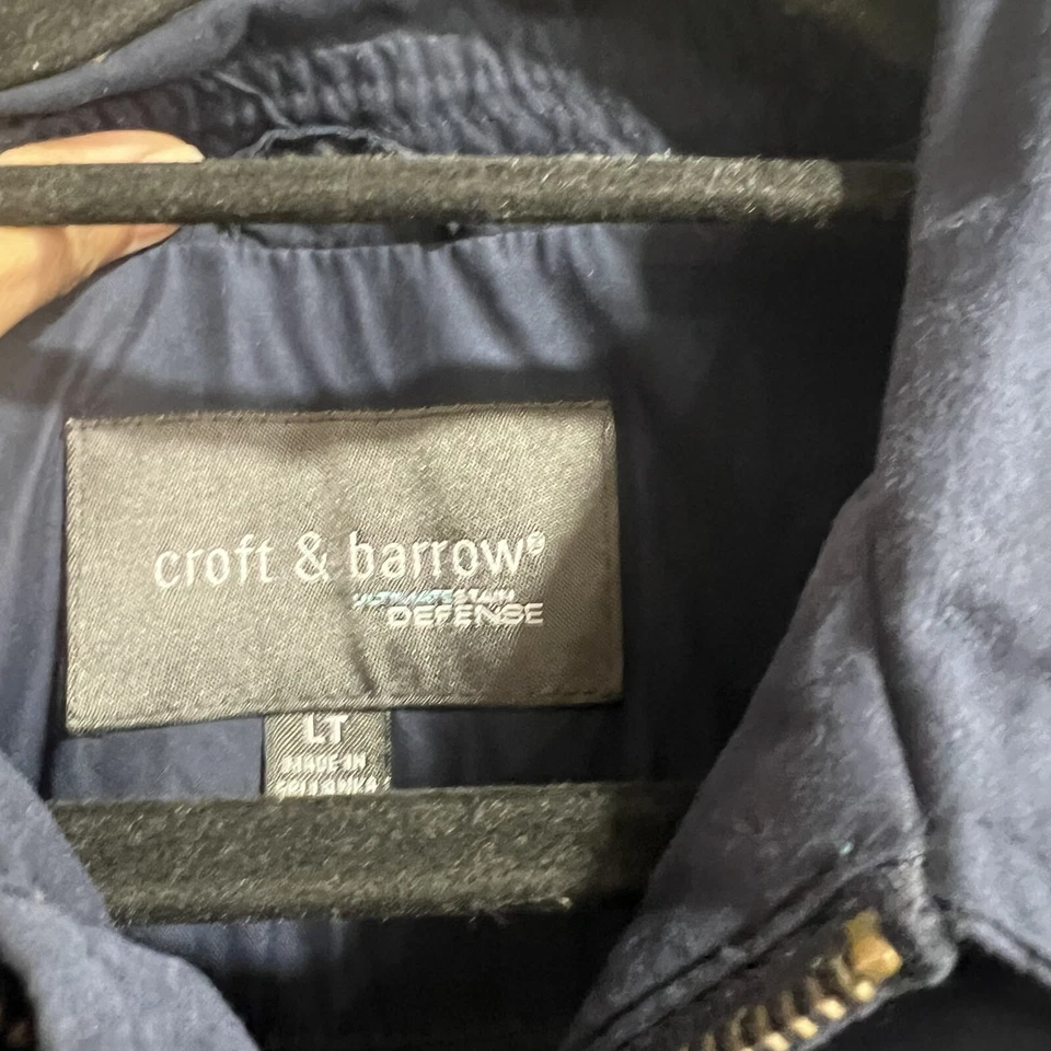 Chaqueta Croft & Barrow Cremallera Ultimate Stain Defense Abrigo Forrado Azul Marino Para Hombre LT Foto 3 de 4