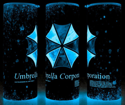 Glow in the Dark Resident Evil Umbrella Corporation Blood Spray Cup Mug Tumbler
