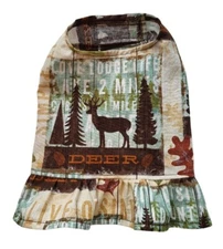 Wildlife Lodge Rustic Ruffled Dog Shirt Puppy Teacup Pet Clothes  - XXXS & S