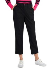 Tommy Hilfiger Utility Crop Pants Black MEDIUM Women's NWT